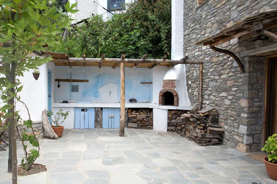 Ferienhaus Athina auf der Insel Thassos Aussenküche