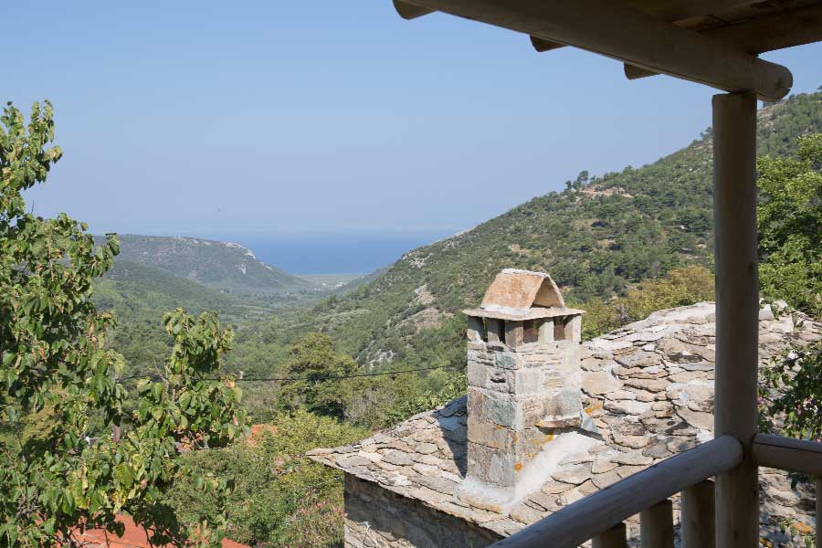 Ferienhaus Giantzos auf der Insel Thassos Blick auf die Landschaaft